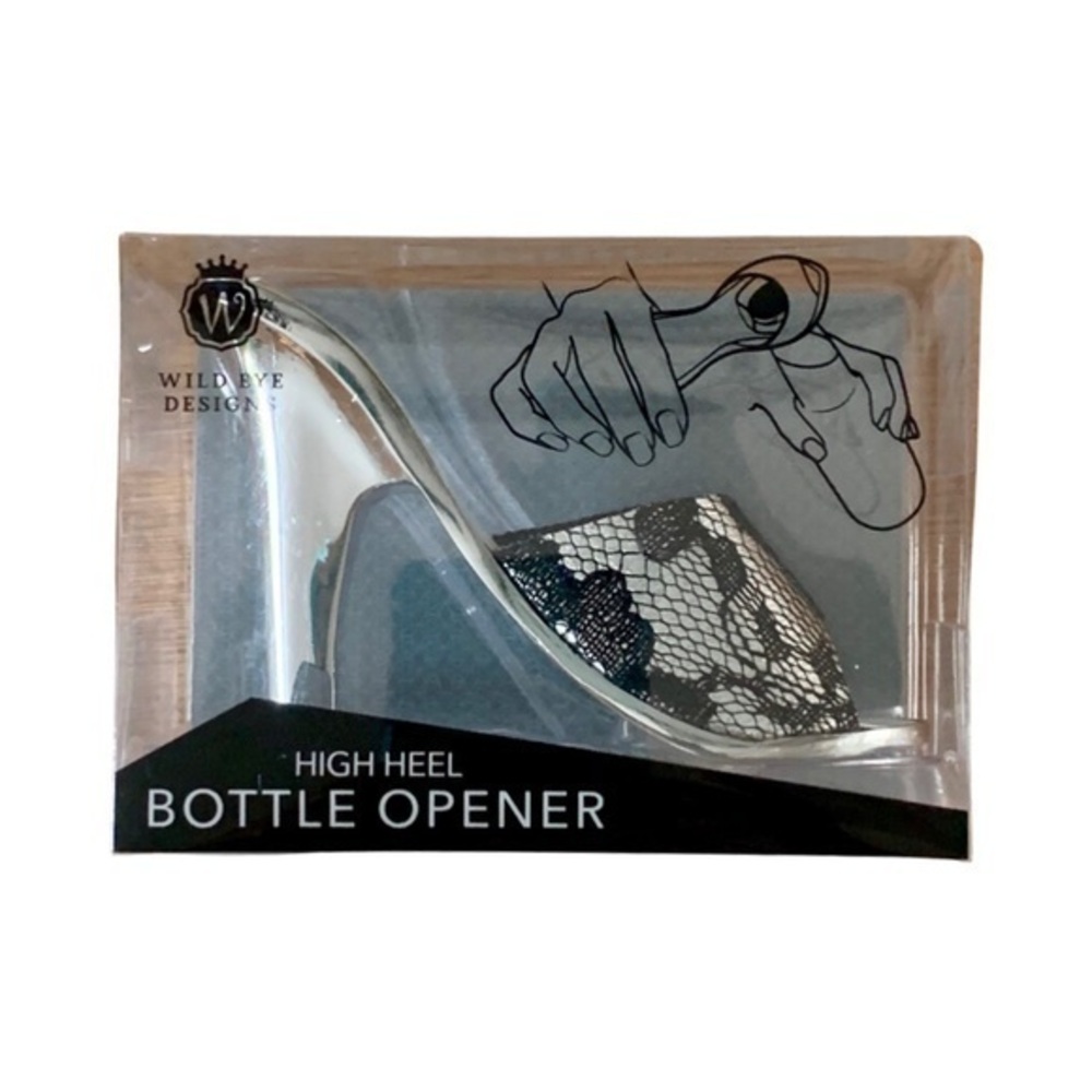 Wild Eye Design Silver and Black Stiletto Bottle Opener